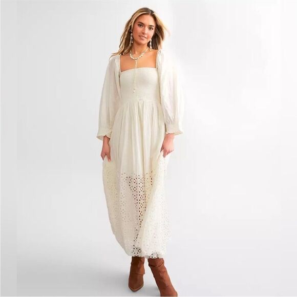 Free People NWT Perfect Storm MIDI Dress in the color Tea. Size XS - Picture 9 of 12